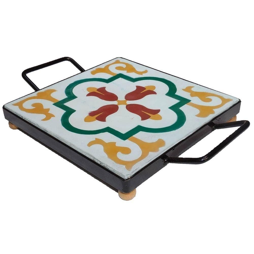 Descanso De Panela Apoio De Mesa Ladrilho Hidráulico P- Travessa Ladrilho E1
