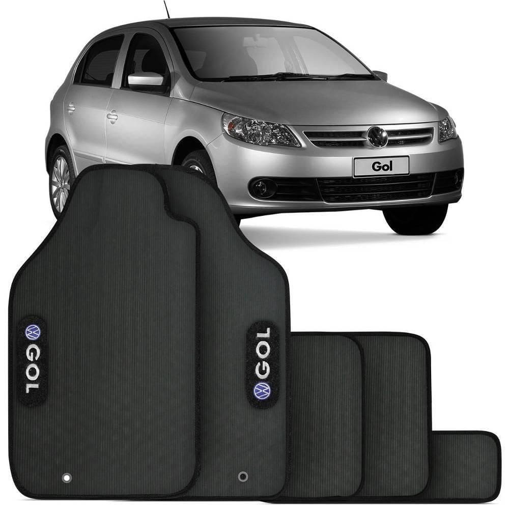 Tapete automotivo gol - borracha pvc bordado linha black
