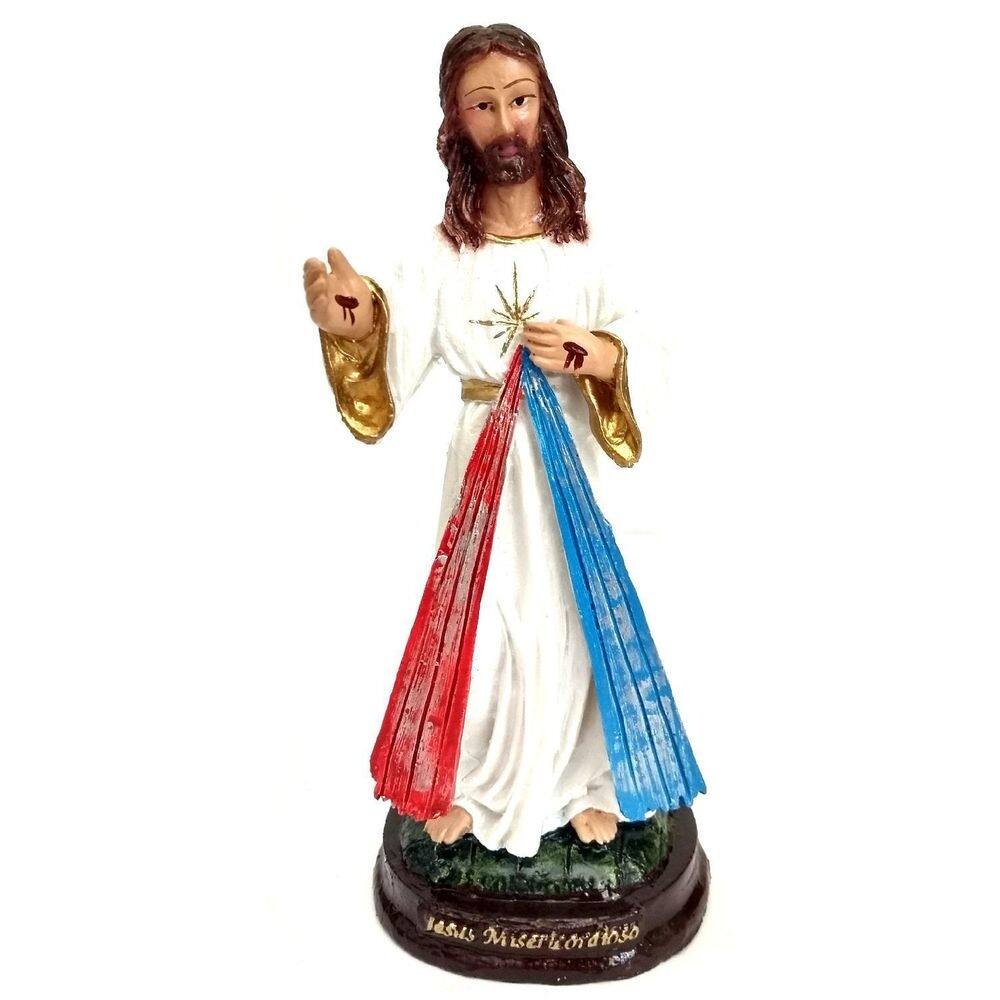 Imagem escultura jesus misericordioso 15 cm resina