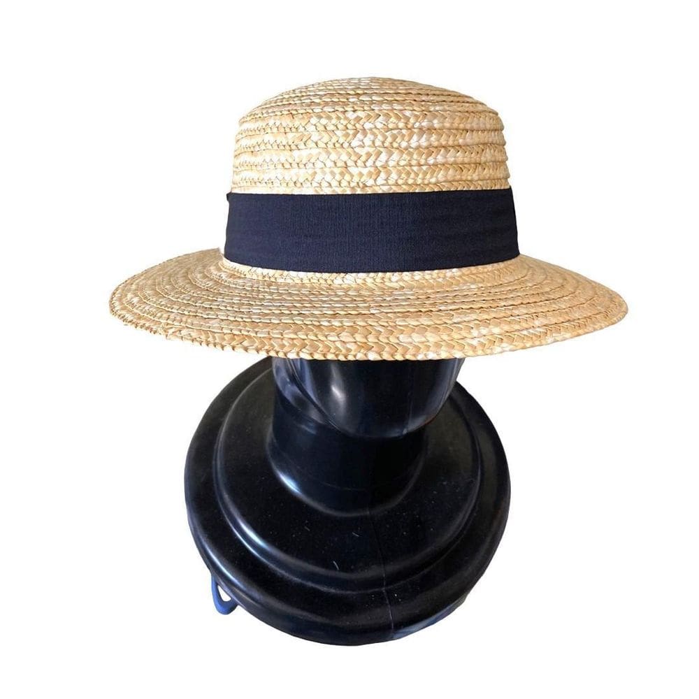 Chapéu Palheta Paris Palha Natural Bege Aba Praia Piscina