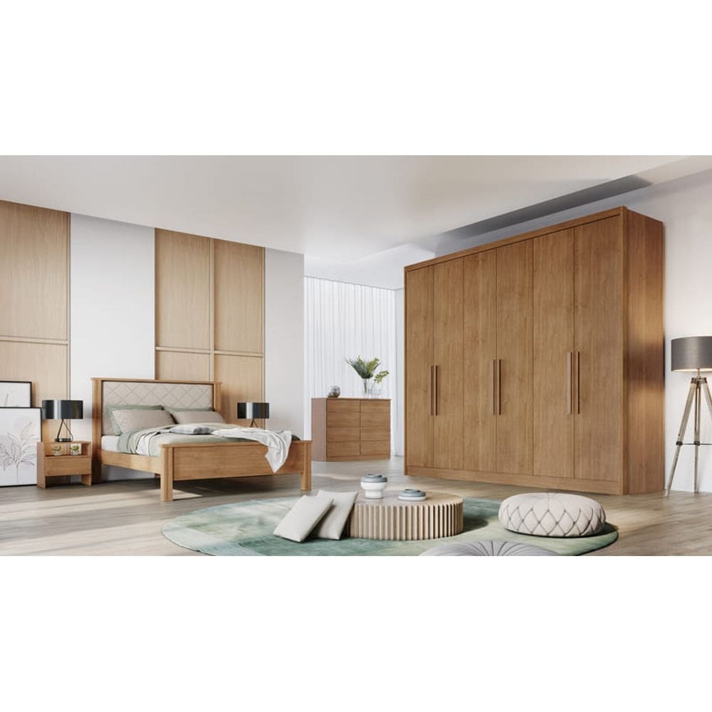 Guarda Roupa Casal 6 Portas 8 Gavetas - Messina-Cumaru - Móveis Novo Horizonte