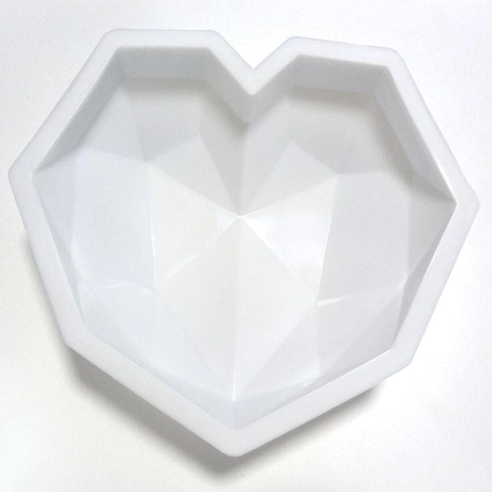 Forma culinária de coração de silicone - branca