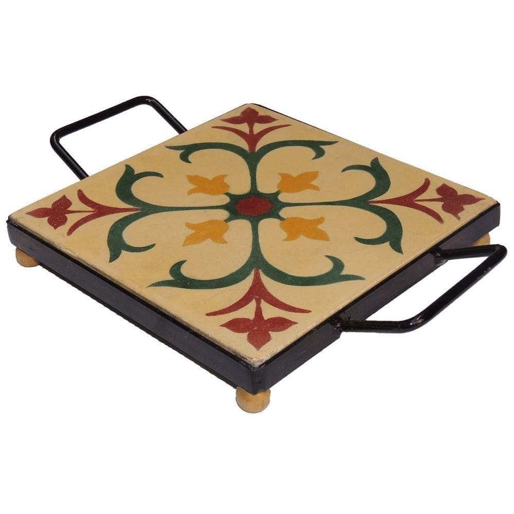 Descanso De Panela Apoio De Mesa Ladrilho Hidráulico P- Travessa Ladrilho D1