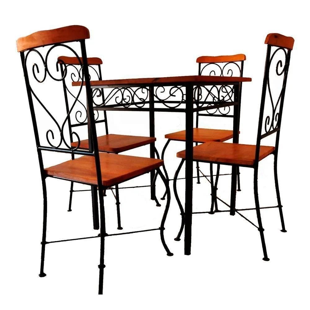 Sala De Jantar Tampo De Madeira Mesa Com 4 Lugares Bistrô