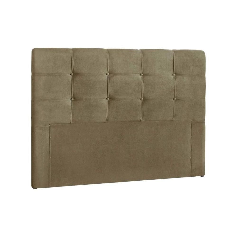Cabeceira Cama Box Estofada Casal Casal Clean Plus Suede Marrom Taupe - Simbal