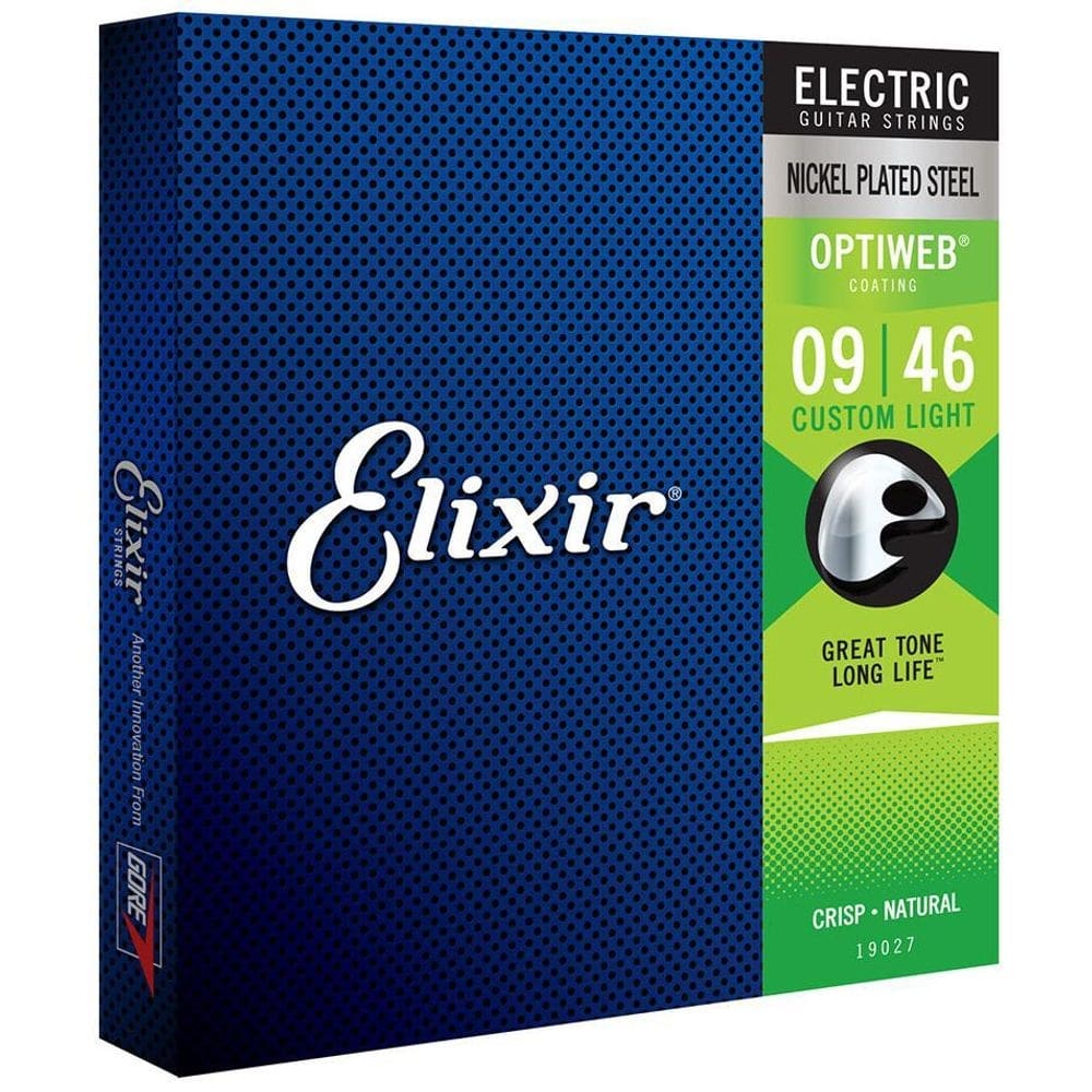 Jogo de cordas elixir optiweb guitarra 09 046 custom l 19027