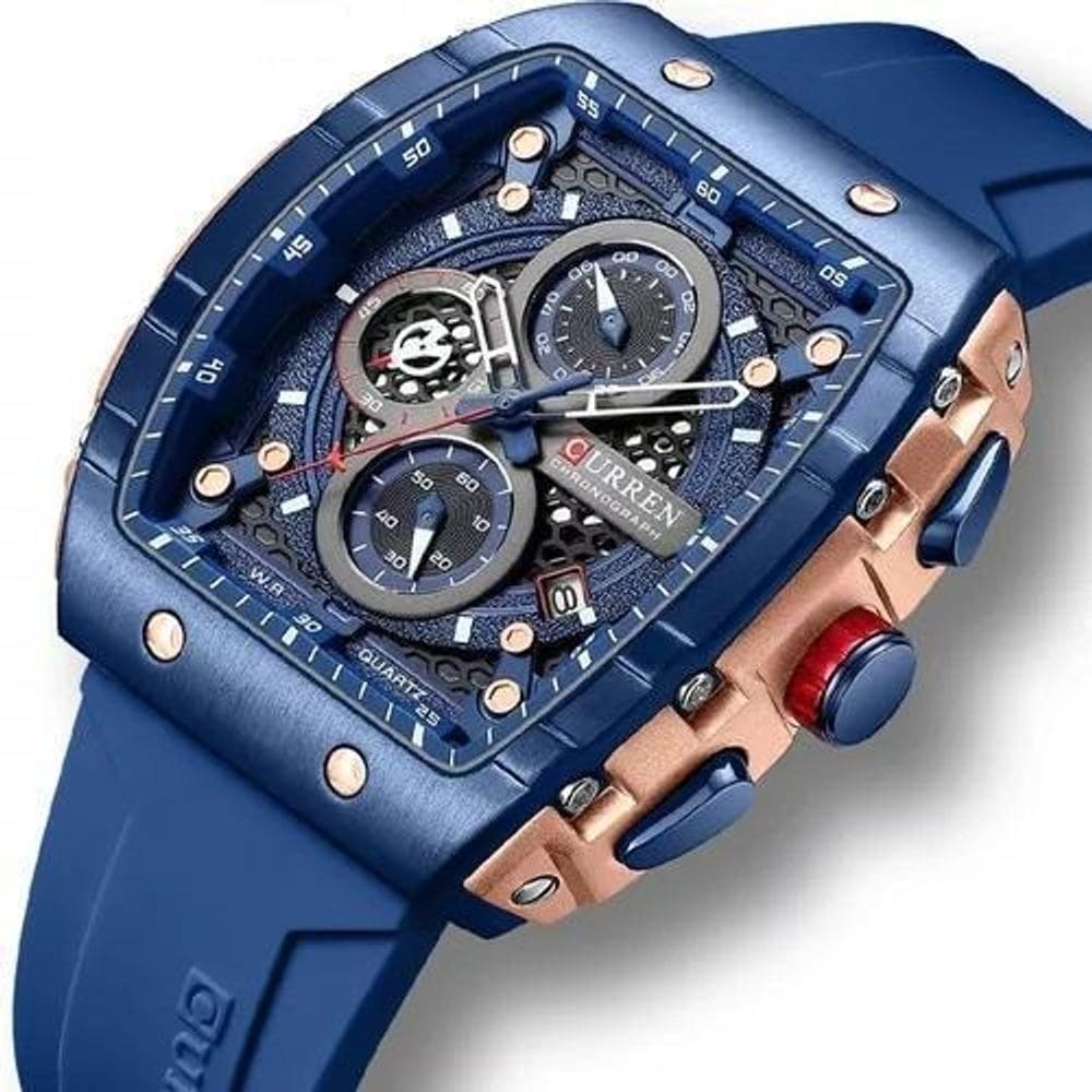 Relógio Masculino Pulseira De Silicone Luminoso Curren 8442