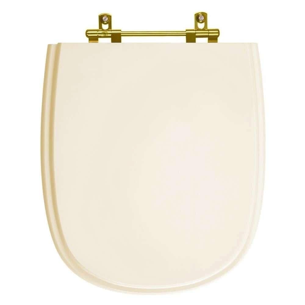 Assento Sanitário Poliester Sabatini Areia para vaso Icasa com Ferragem Dourada