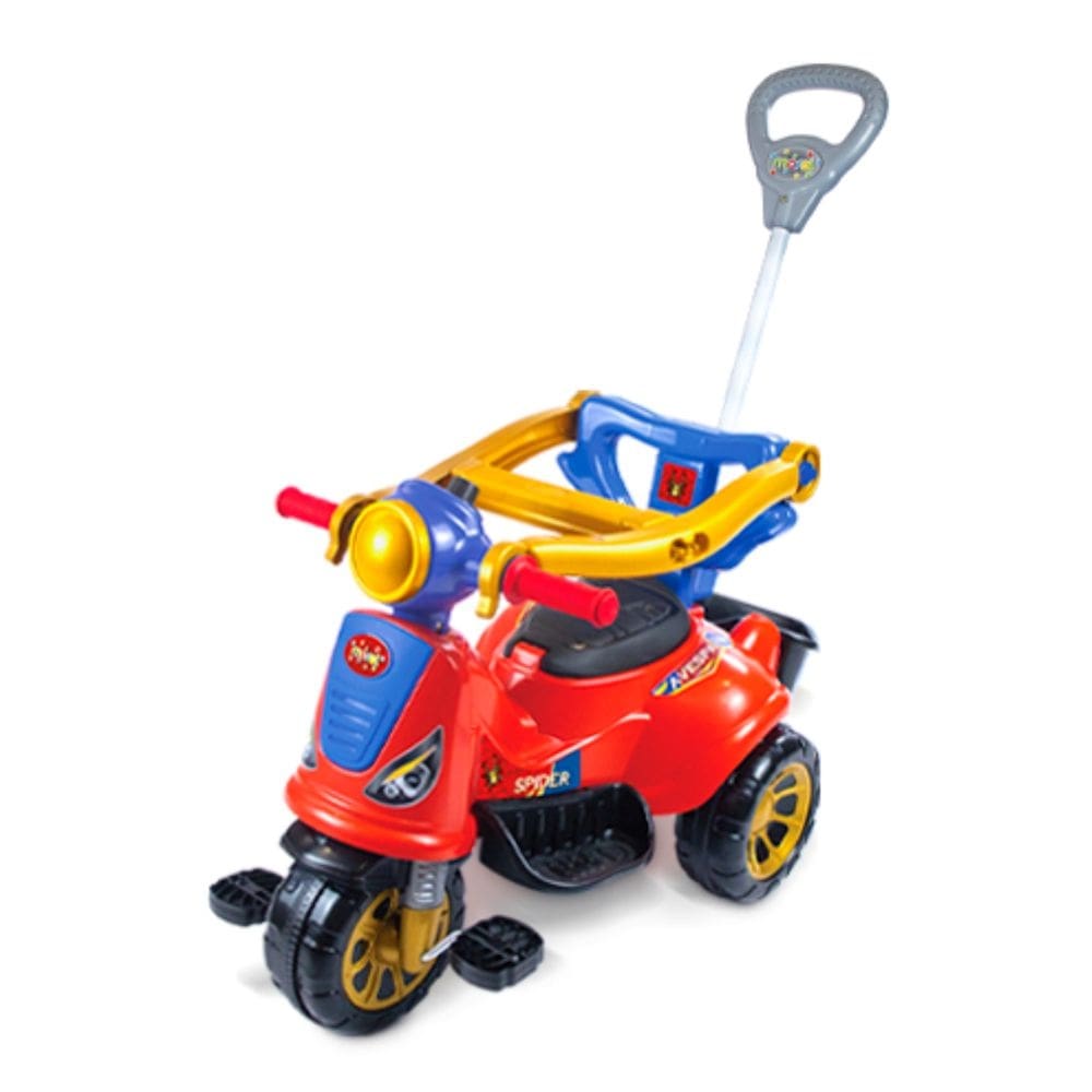 Triciclo a pedal com empurrador Spider Maral Até 25Kg