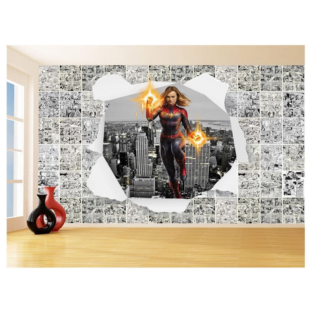 Papel De Parede 3D Heróis Página Quadrinhos Hq 3,5M Nhma229