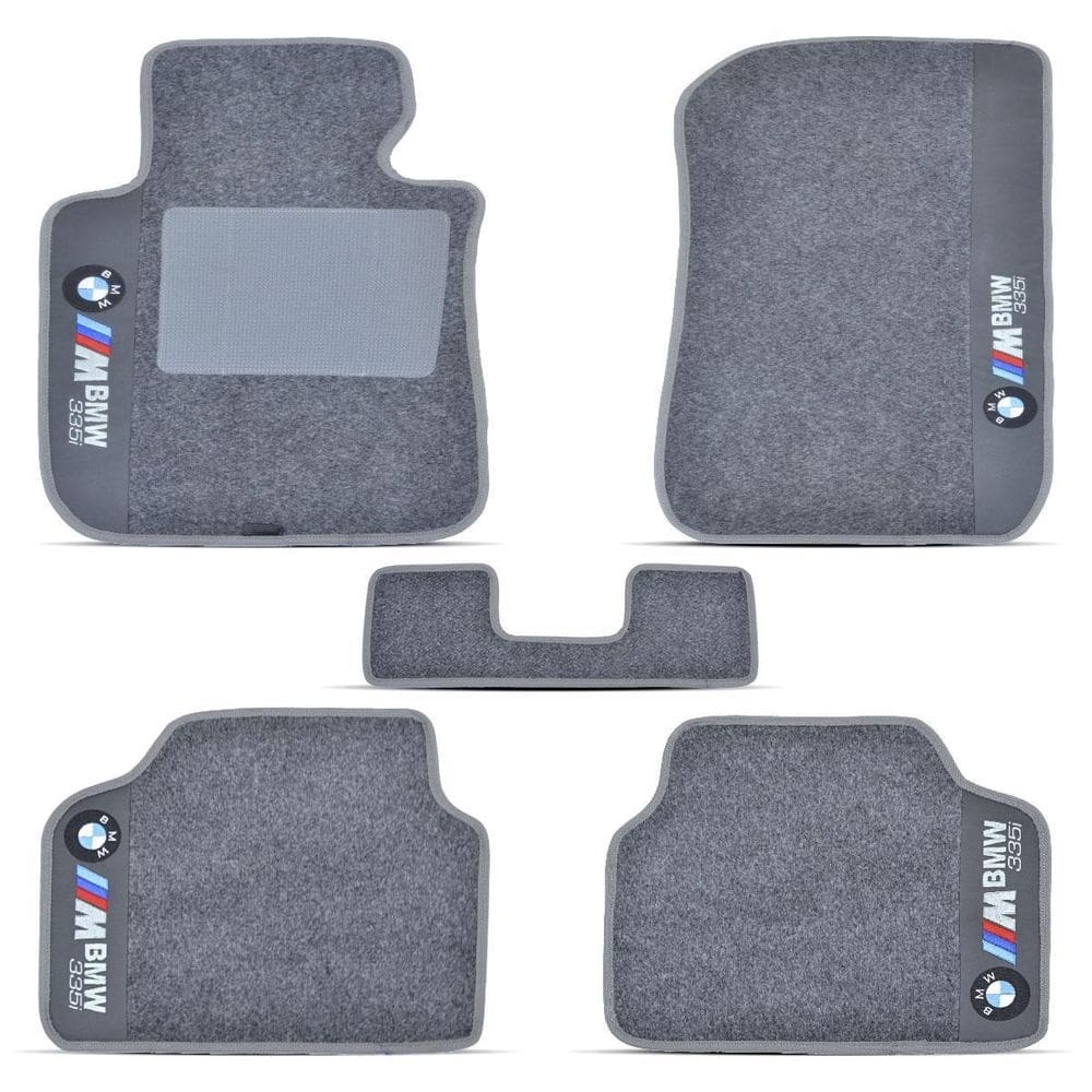 Tapete de carpete 8 mm 5 peças cinza hitto bmw 335i 2009