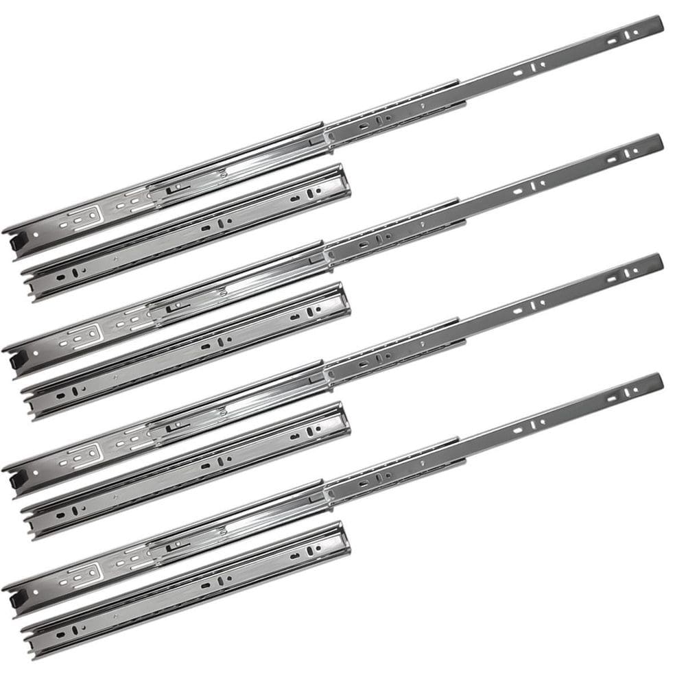 Kit 8 corrediça telescópica 350mm x 35mm 35kg gaveta 4 pares