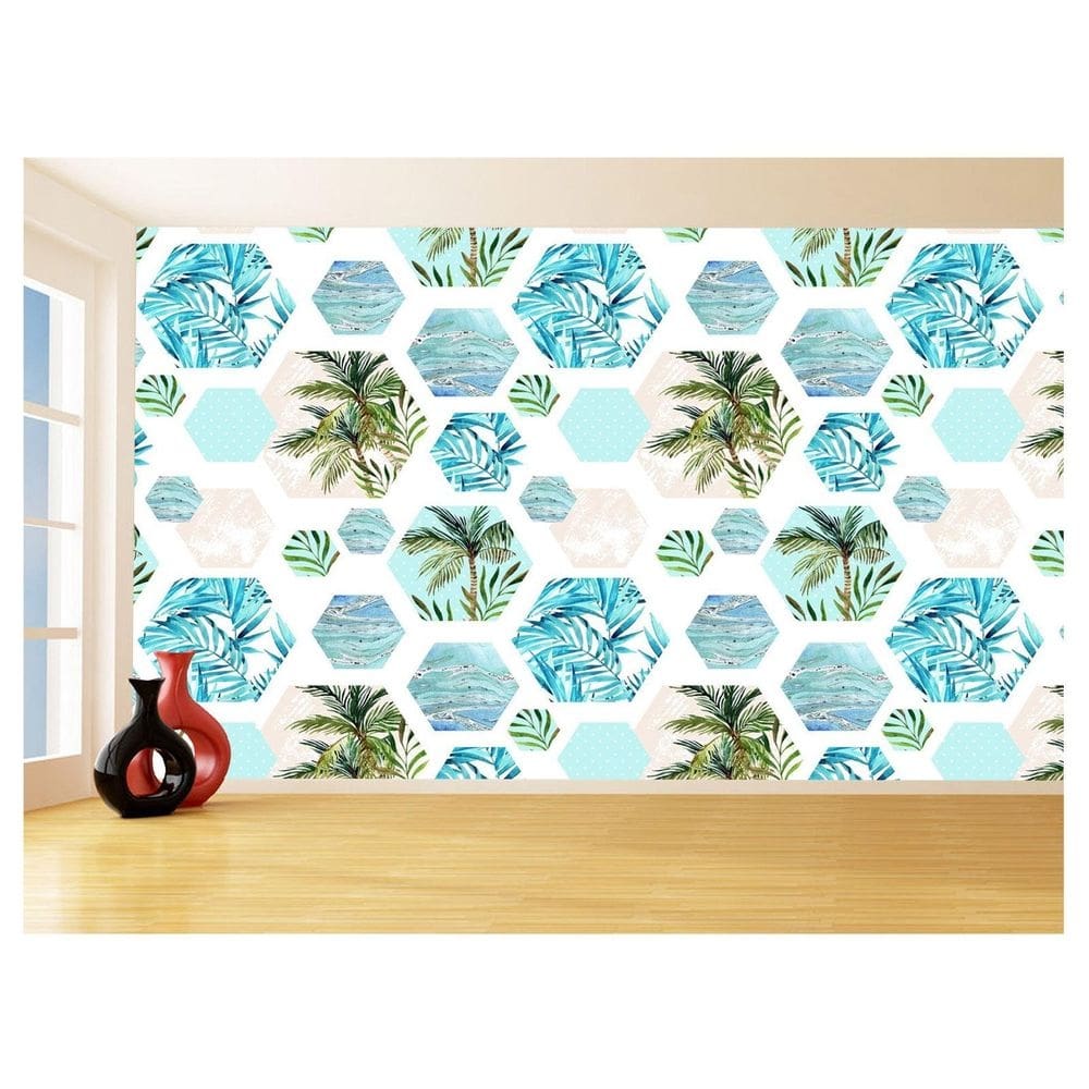 Papel De Parede 3D Textura Folhas Tropicais Mata 3,5M Txt74