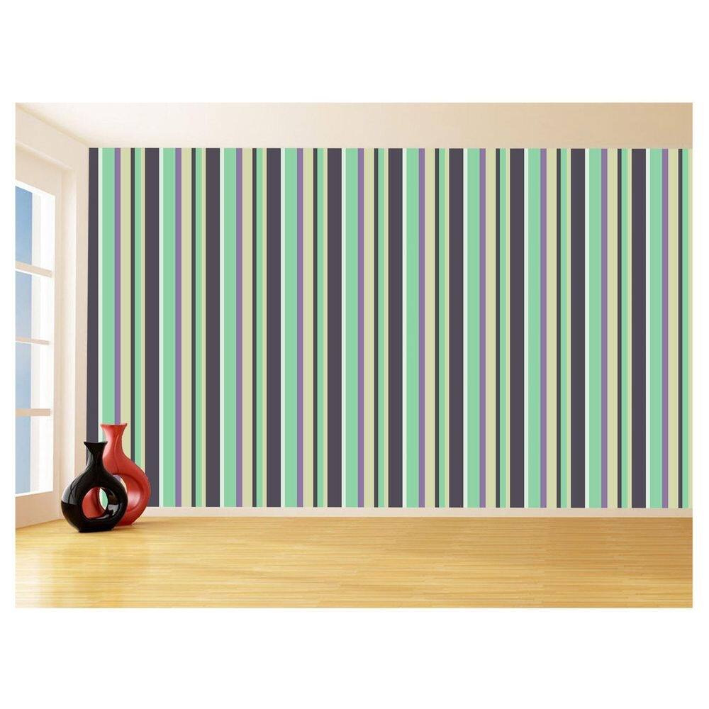 Papel De Parede 3D Listras Coloridas Verticais 3,5M Lst11