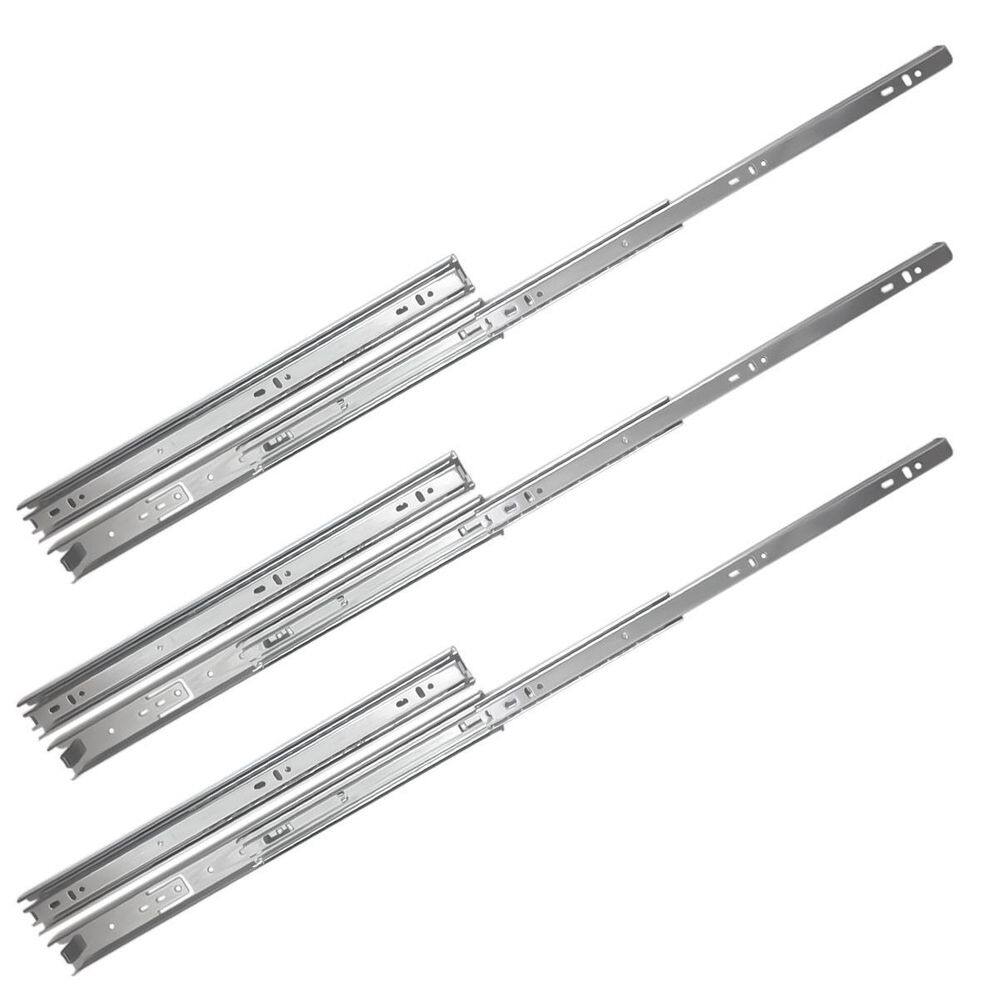 Kit 6 corrediça telescópica 400mm x 35mm 35kg gaveta 3 pares