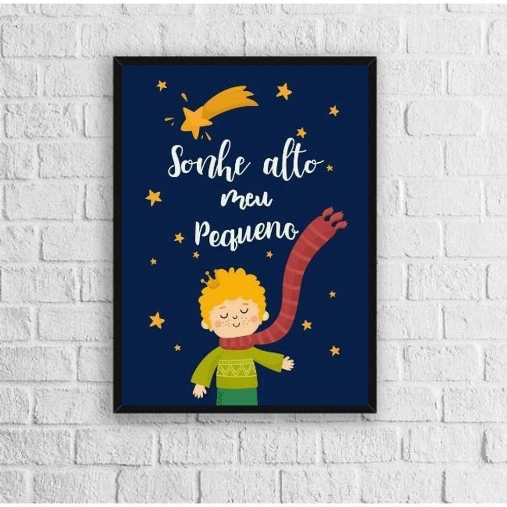 Quadro Infantil Pequeno Príncipe Sonhe Alto 45X34Cm