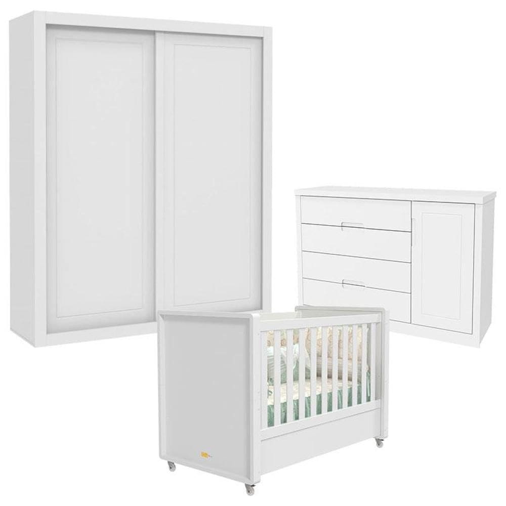 Quarto de Bebê 2 Portas Tutto New Branco Acetinado - Matic