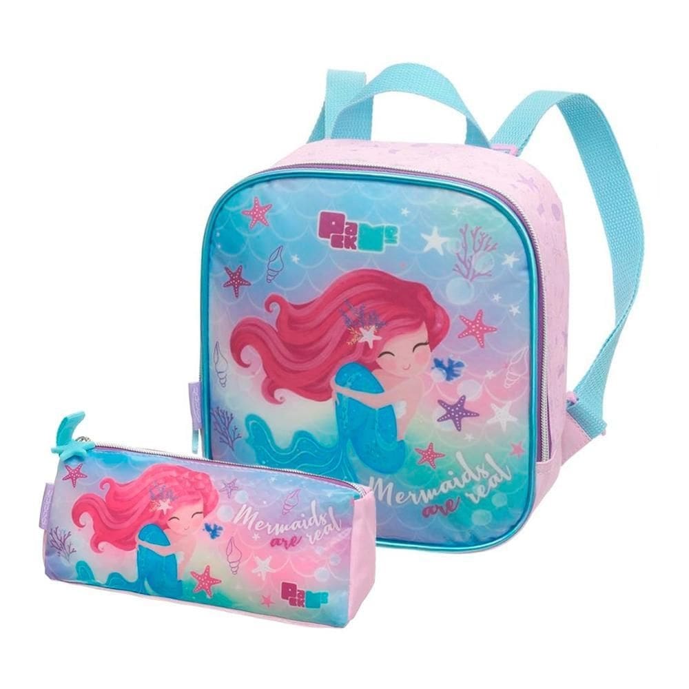 Lancheira Térmica + Estojo Pack Me Mermaids Are Real Lilás