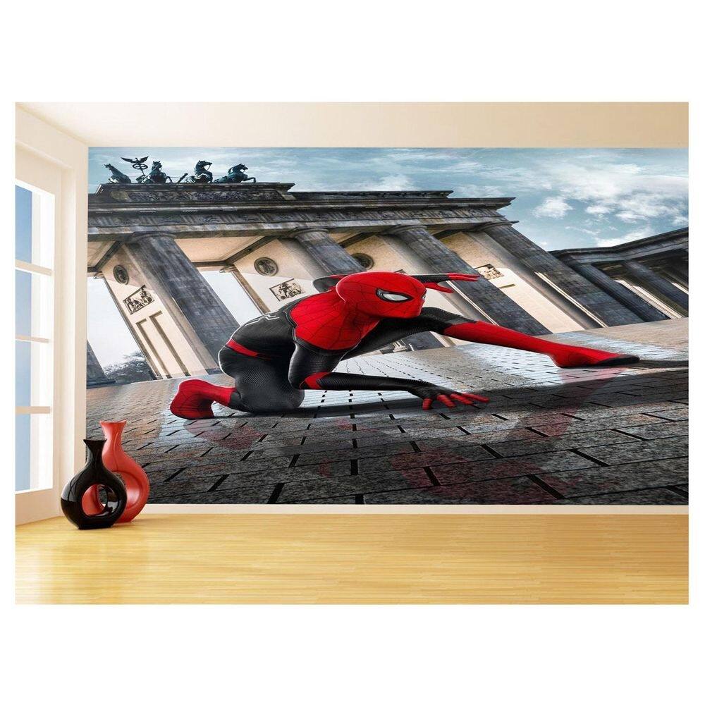 Papel De Parede 3D Heróis Homem Aranha Preto 3,5M Nhma294