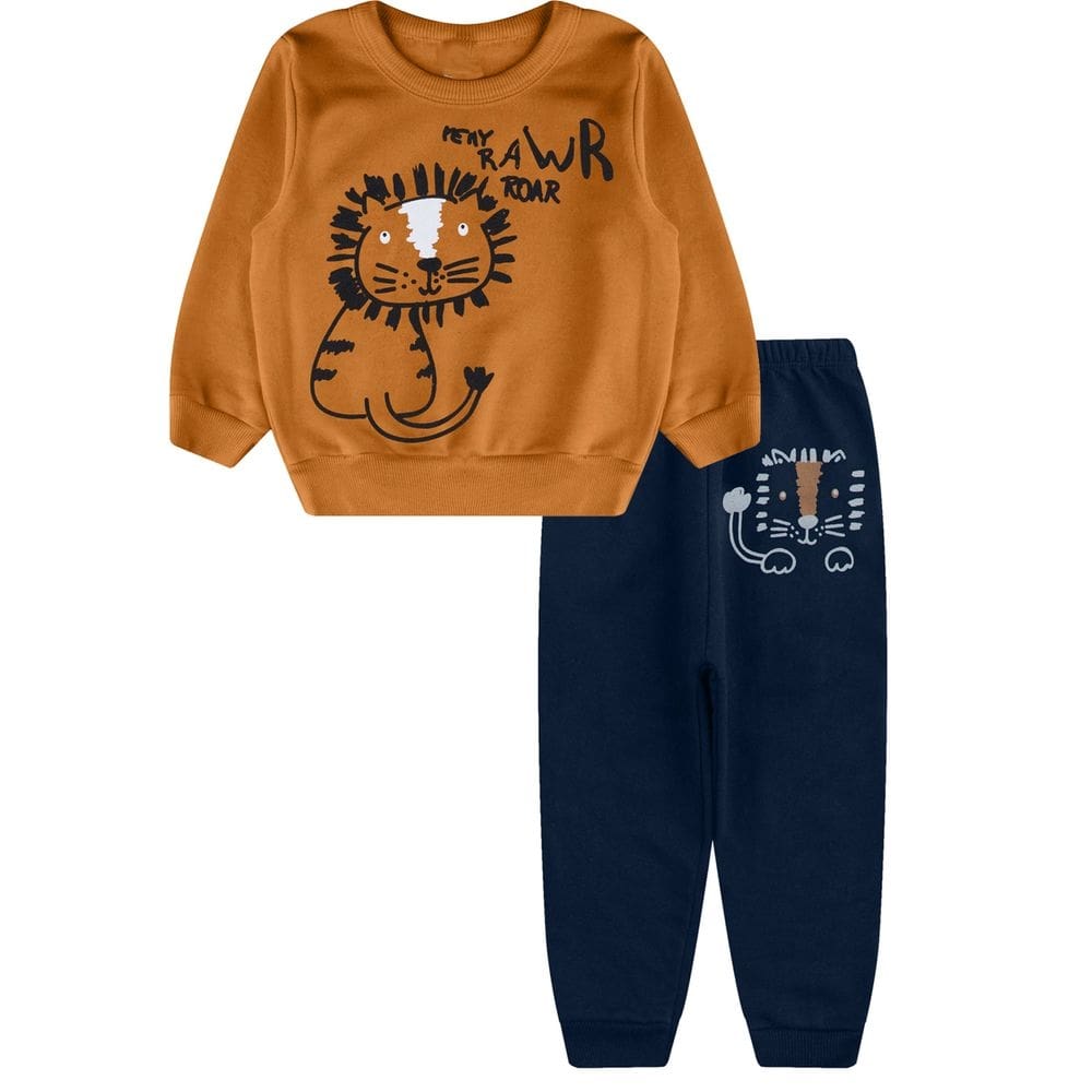 Conjunto Moletom Bebe infantil felpudo Blusão e calça