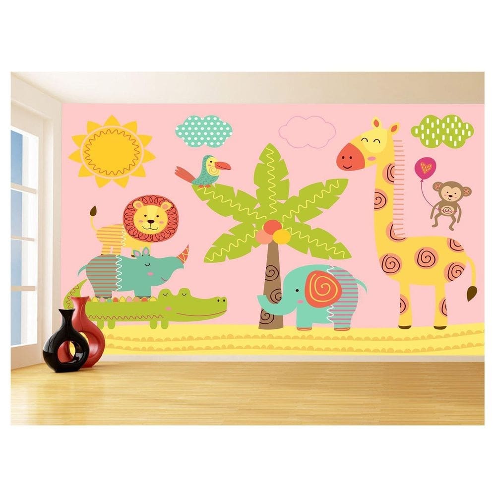 Papel De Parede Infantil Zoo Safari Leão Baby 3,5M Azs332