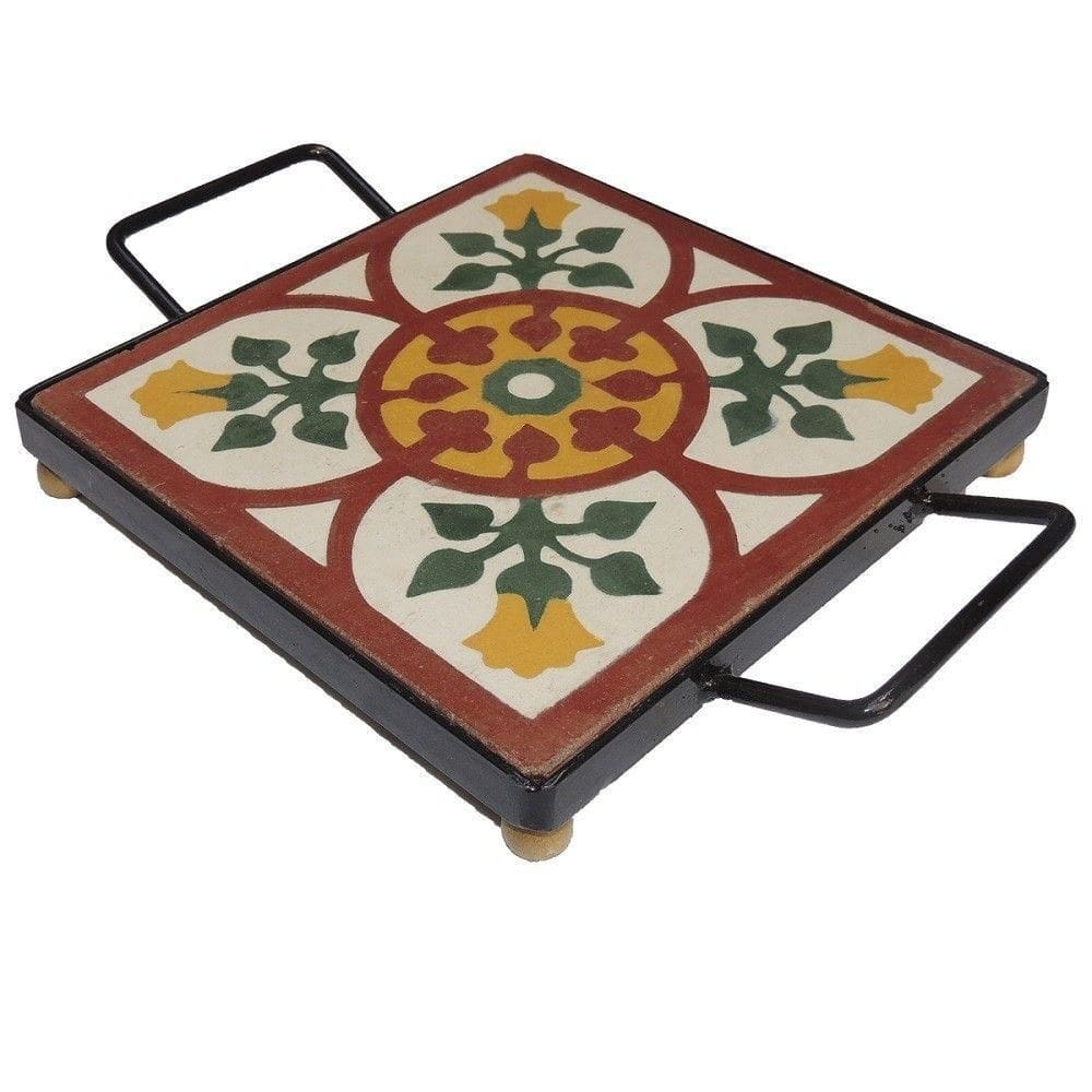 Descanso De Panela Apoio De Mesa Ladrilho Hidráulico P- Travessa Ladrilho B2