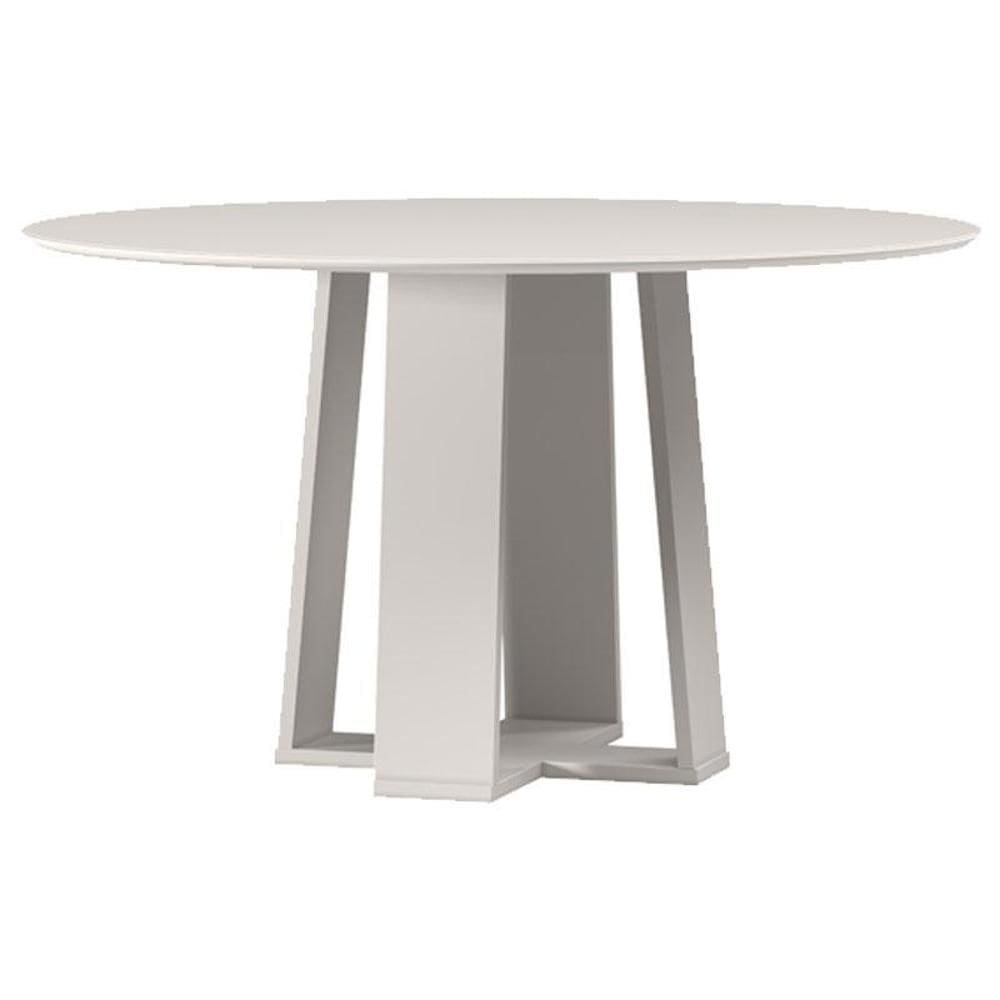 Mesa de Jantar Isabela 135x135 cm com Vidro Off White – New Ceval