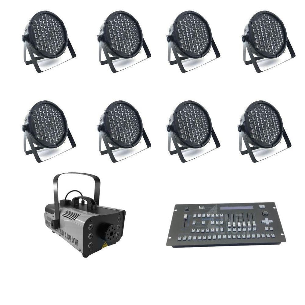 Kit 8 Par Leds + Máquina De Fumaça 1200W + Mesa Pilot