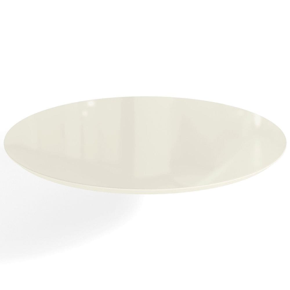 Tampo Redondo Mesa de Jantar Com Vidro 105cm Off Withe