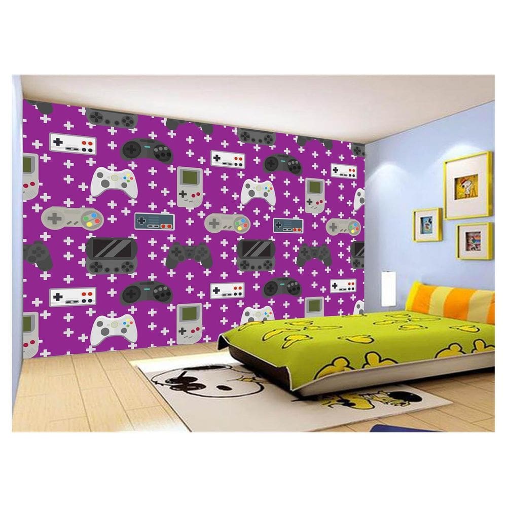 Papel De Parede 3D Infantil Controle Game Jogo 3,5M Azs270