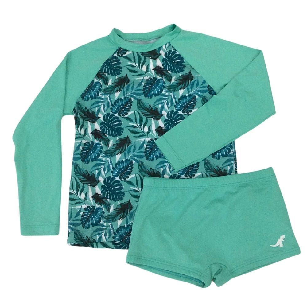 Conjunto proteção UV 50+ menino infantil Romitex verde