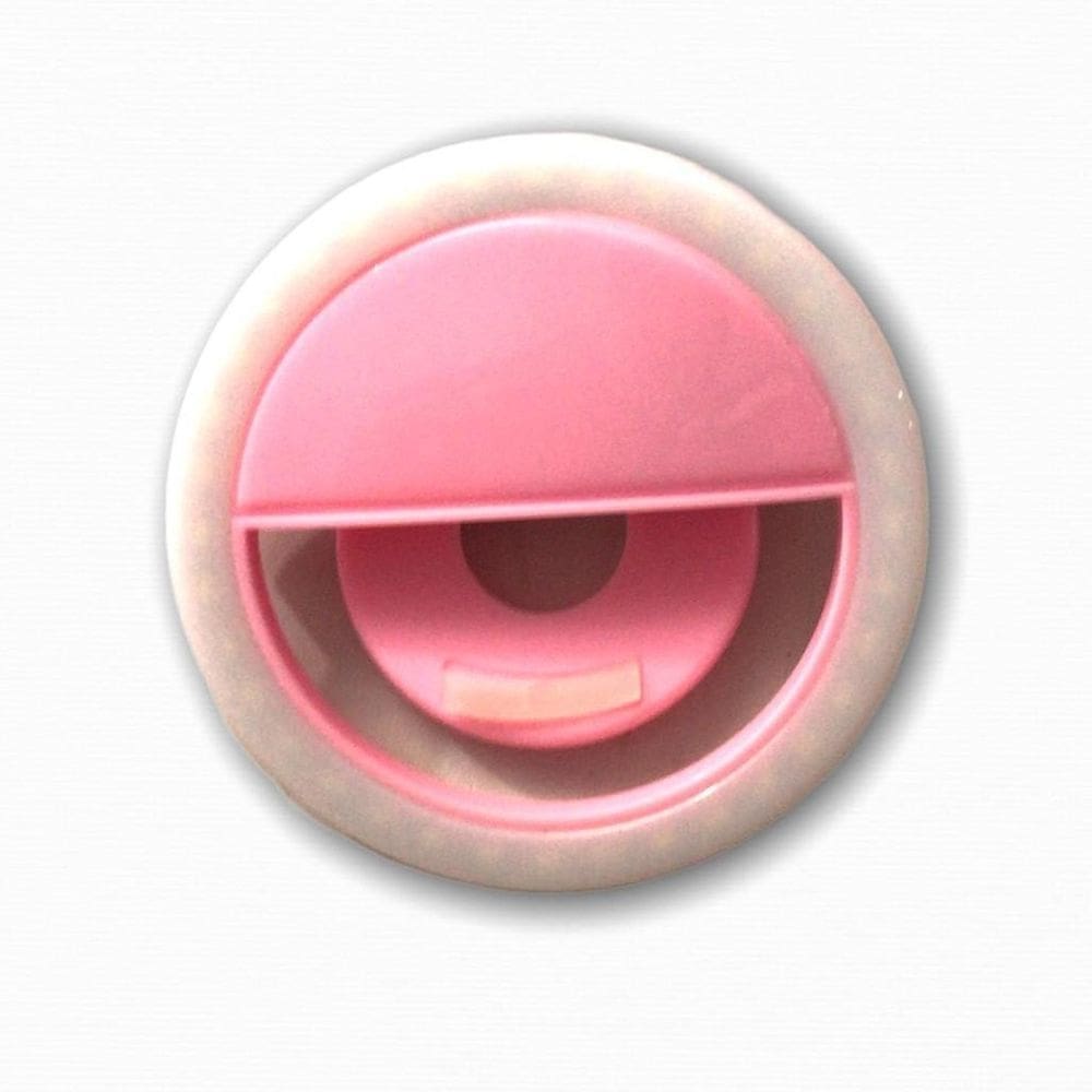 Anel luz clip ring light flash selfie led universal rosa