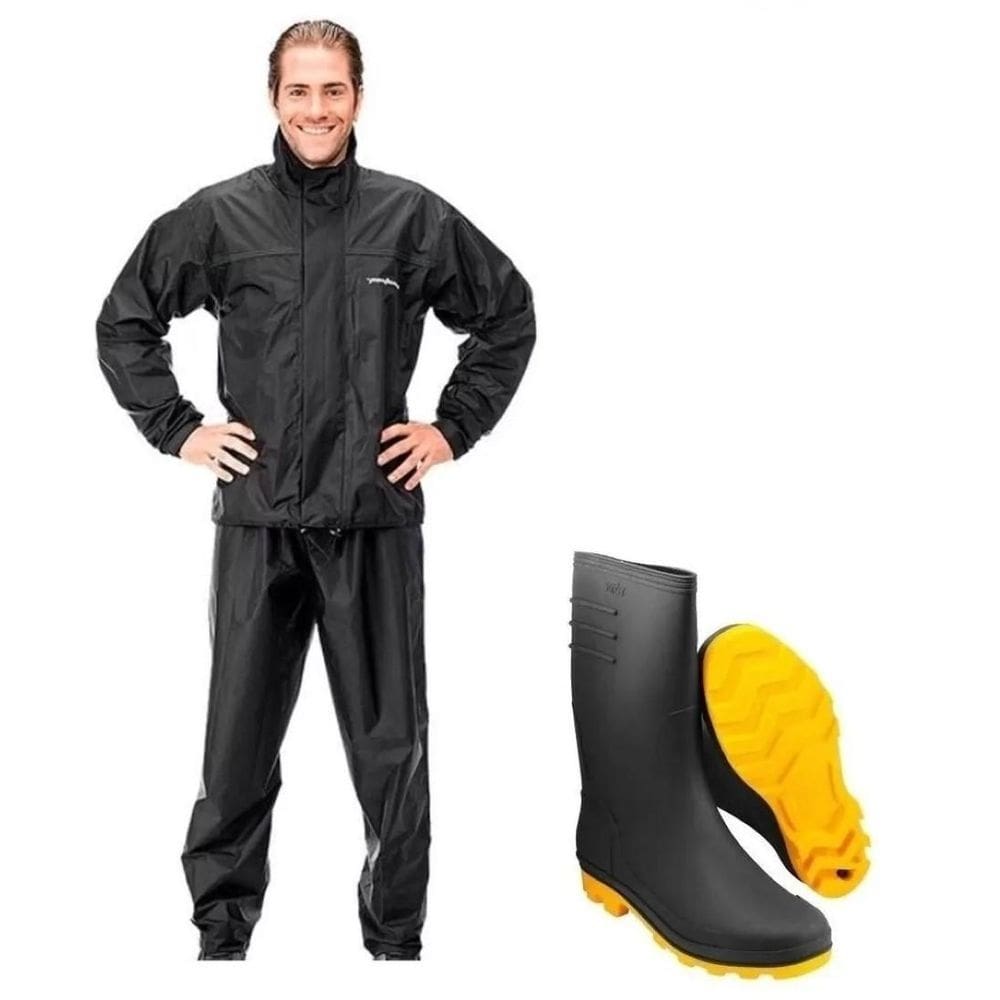 Capa chuva pantaneiro nylon p bota vonder solado amarelo 40
