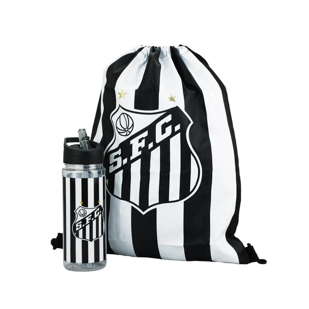 Garrafa Plástico 450Ml Com Mochila Tipo Saco - Santos