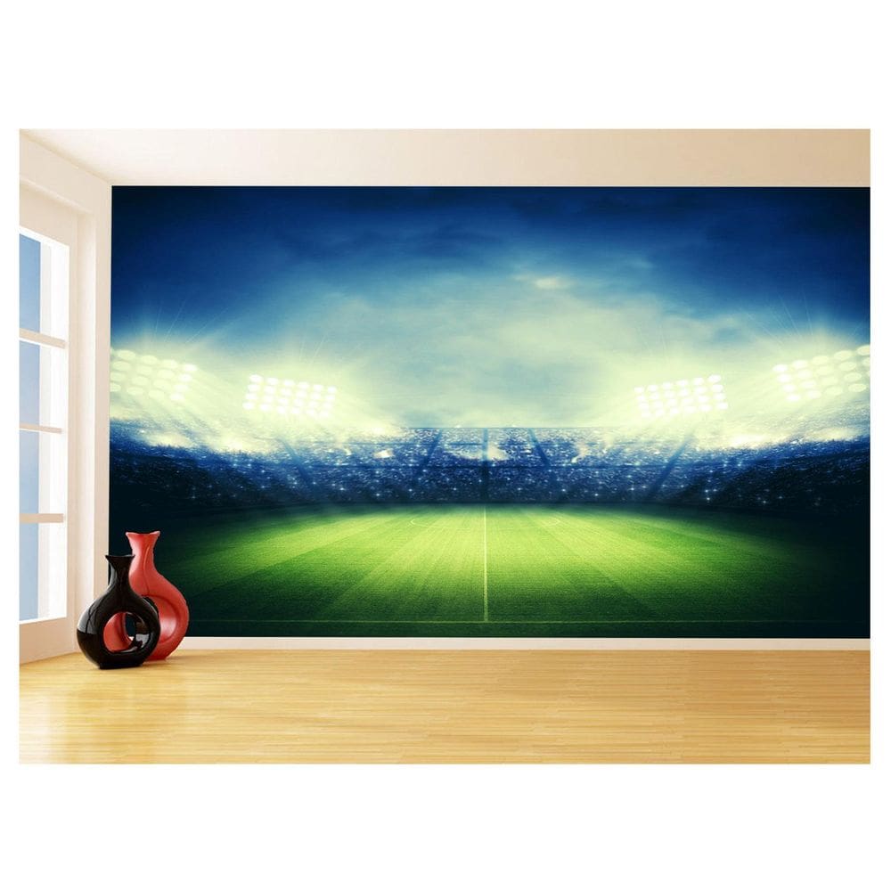 Papel De Parede 3D Esporte Estádio Gramado Campo 3,5M Spt62