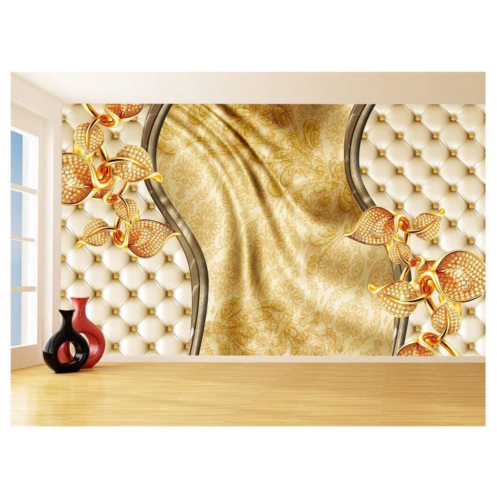 Papel De Parede 3D Floral Textura Sala Flores 3,5M Xfl325