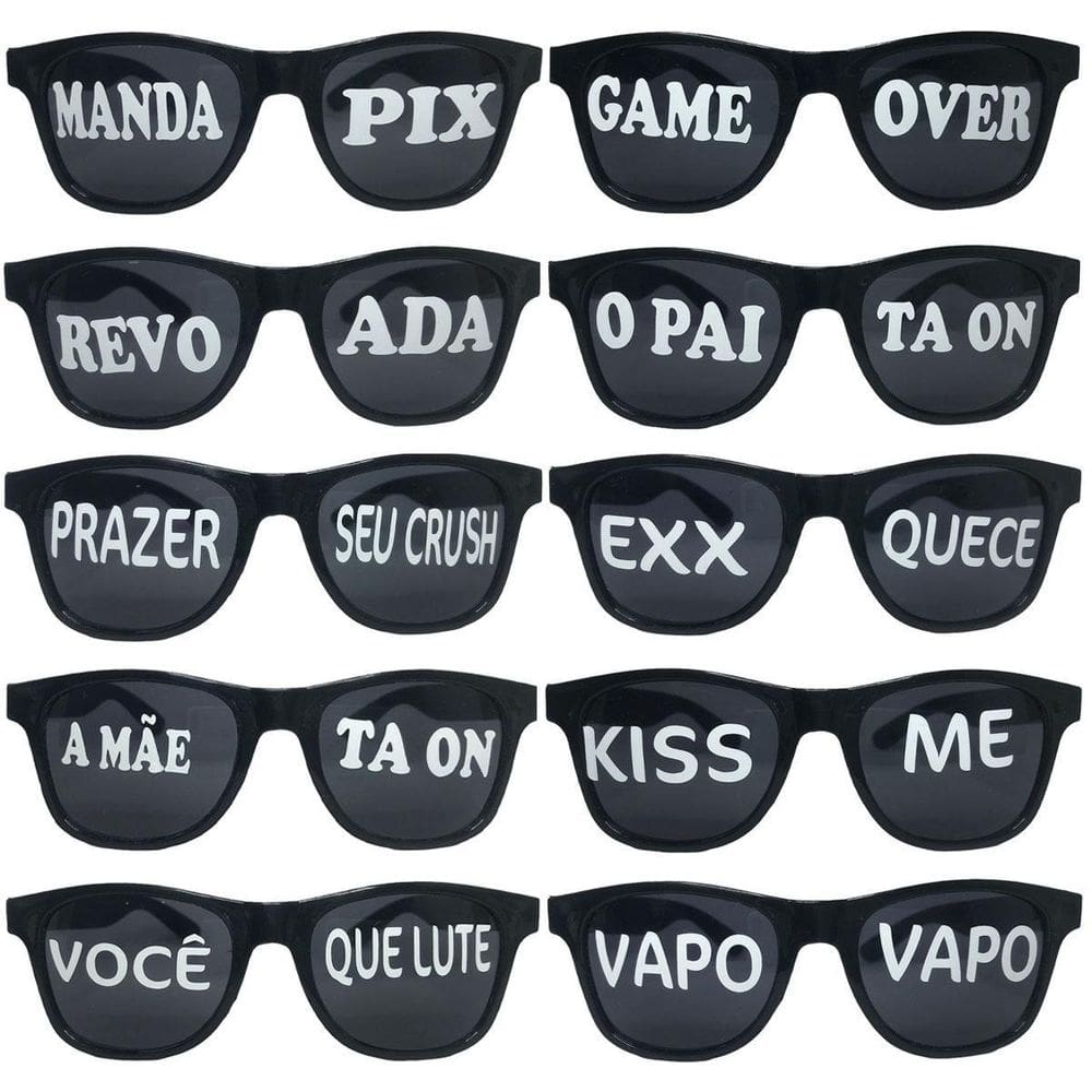 Kit 10 oculos frases divertidas festa balada