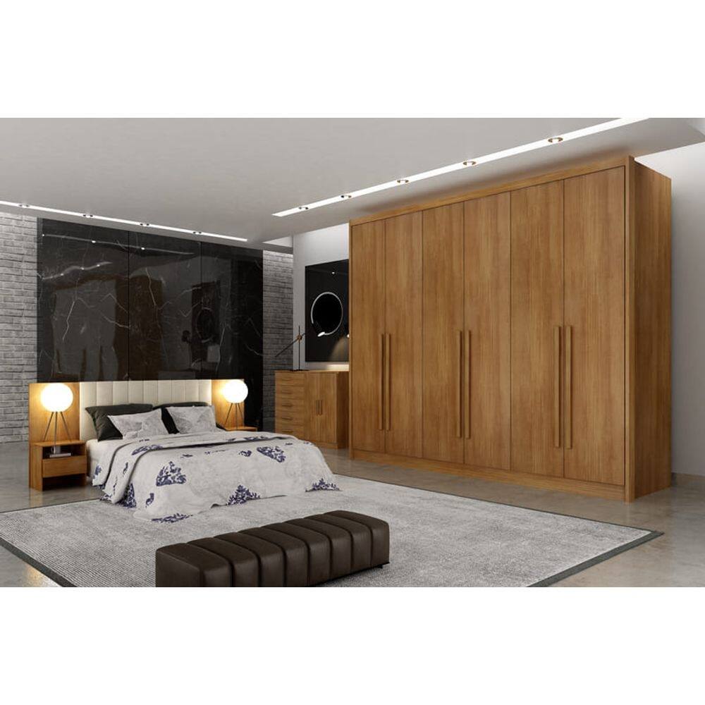Guarda Roupa Casal 6 Portas 8 Gavetas - Maldivas-Cumaru - Móveis Novo Horizonte