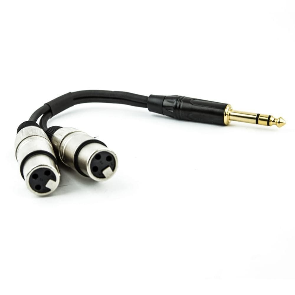Cabo p10 para 2 xlr fêmea estereo - 2 metros