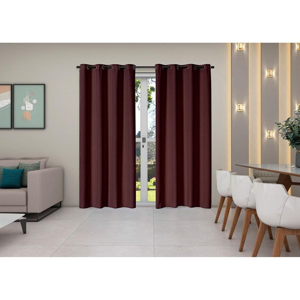 Cortina Oxford 4,00 X 2,50 Sala Quarto Janela Cozinha Tabaco