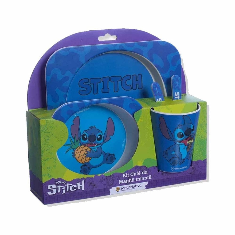 Kit Refeição Completo Infantil Stitch 5 Peças Zona Criativa