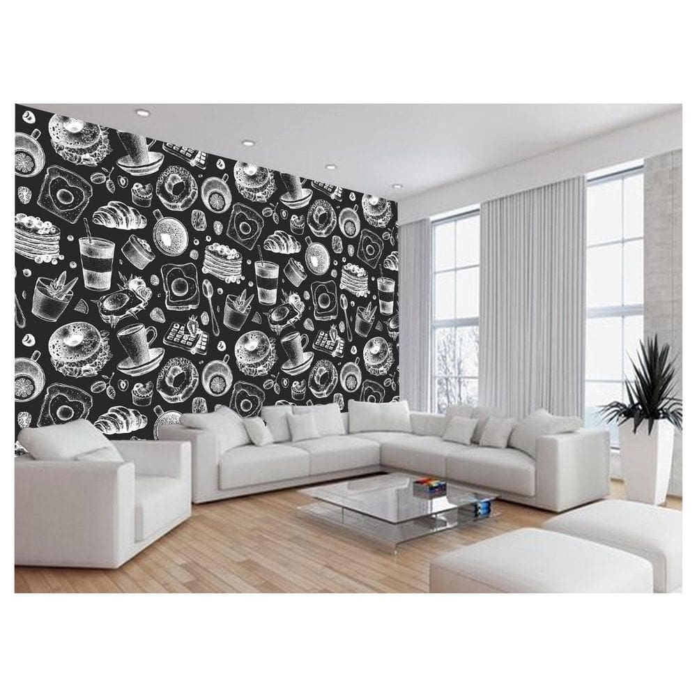 Papel De Parede 3D Textura Cozinha Café Comida 3,5M Txt190