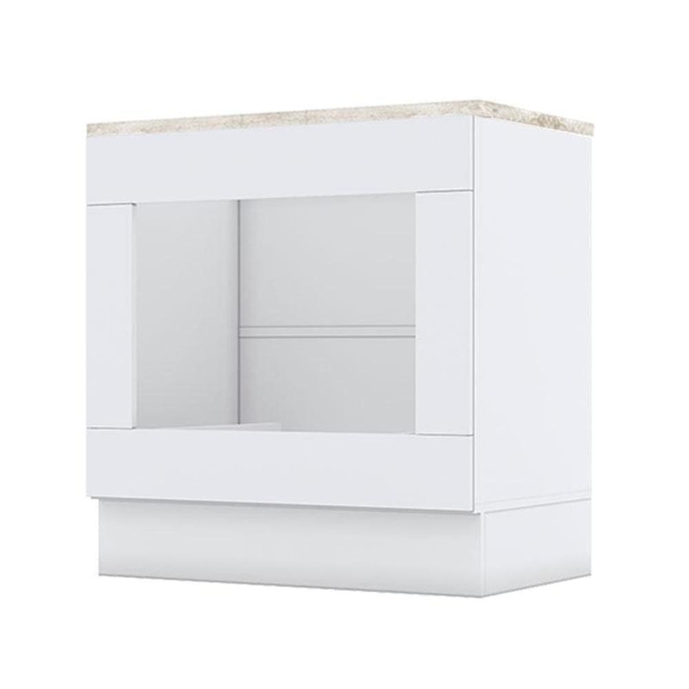Balcão Forno de Embutir Nova York Branco com Tampo para Cooktop Calcare – Henn