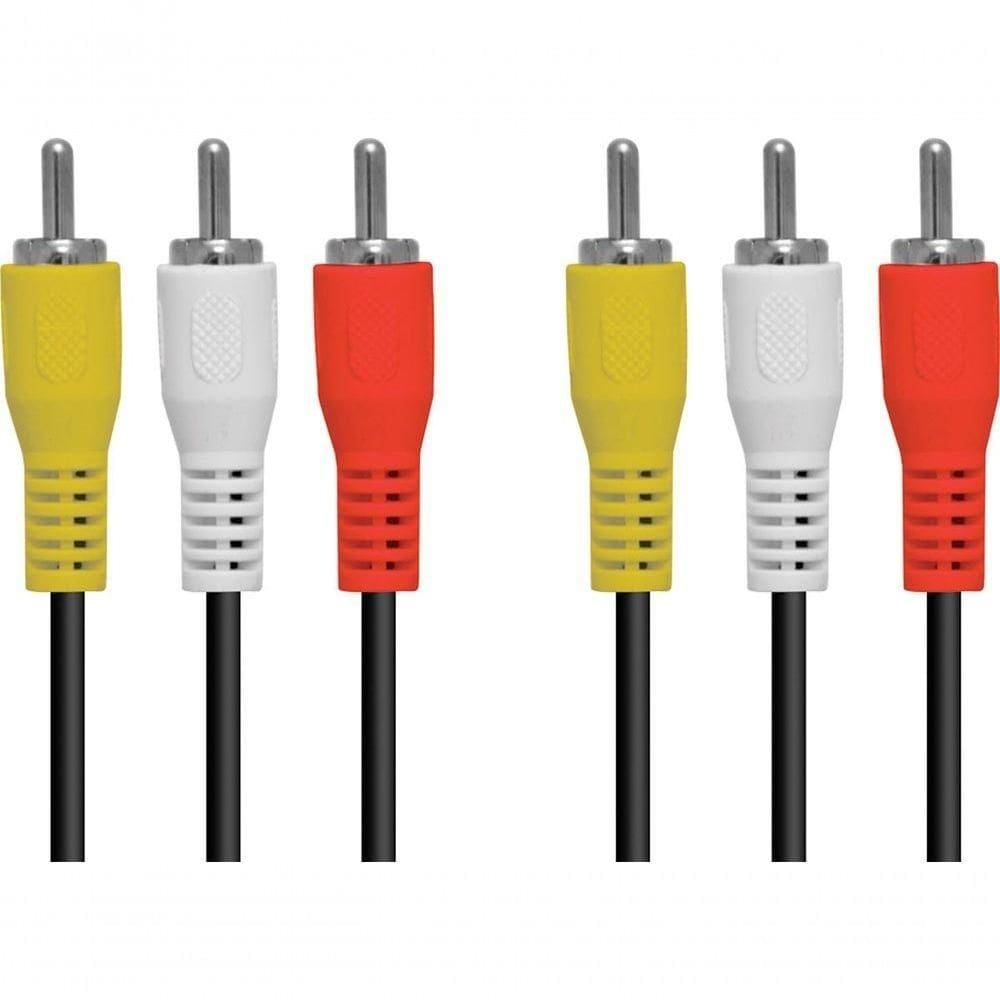 Cabo 3 Rca X 3 Rca Para Áudio E Vídeo 1.5 Metros - 3Rca-15 -
