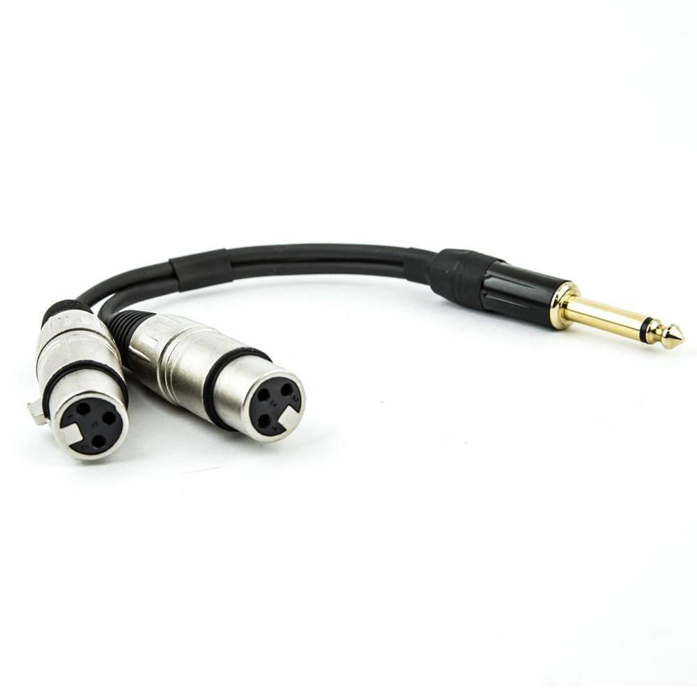 Cabo p10 para 2 xlr fêmea estereo - 30 cm
