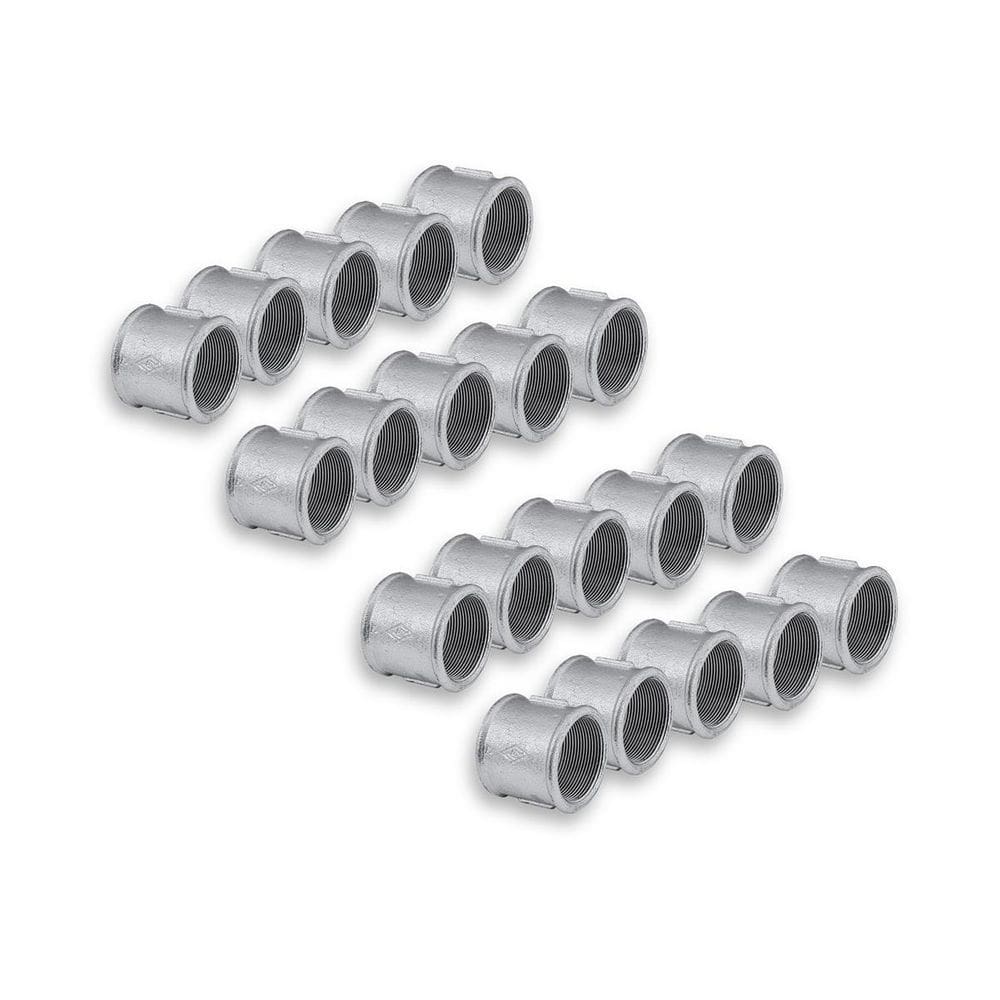 Kit 20 Luvas Galvanizadas Rosca Fêmea de 1/2 pol Uso Geral