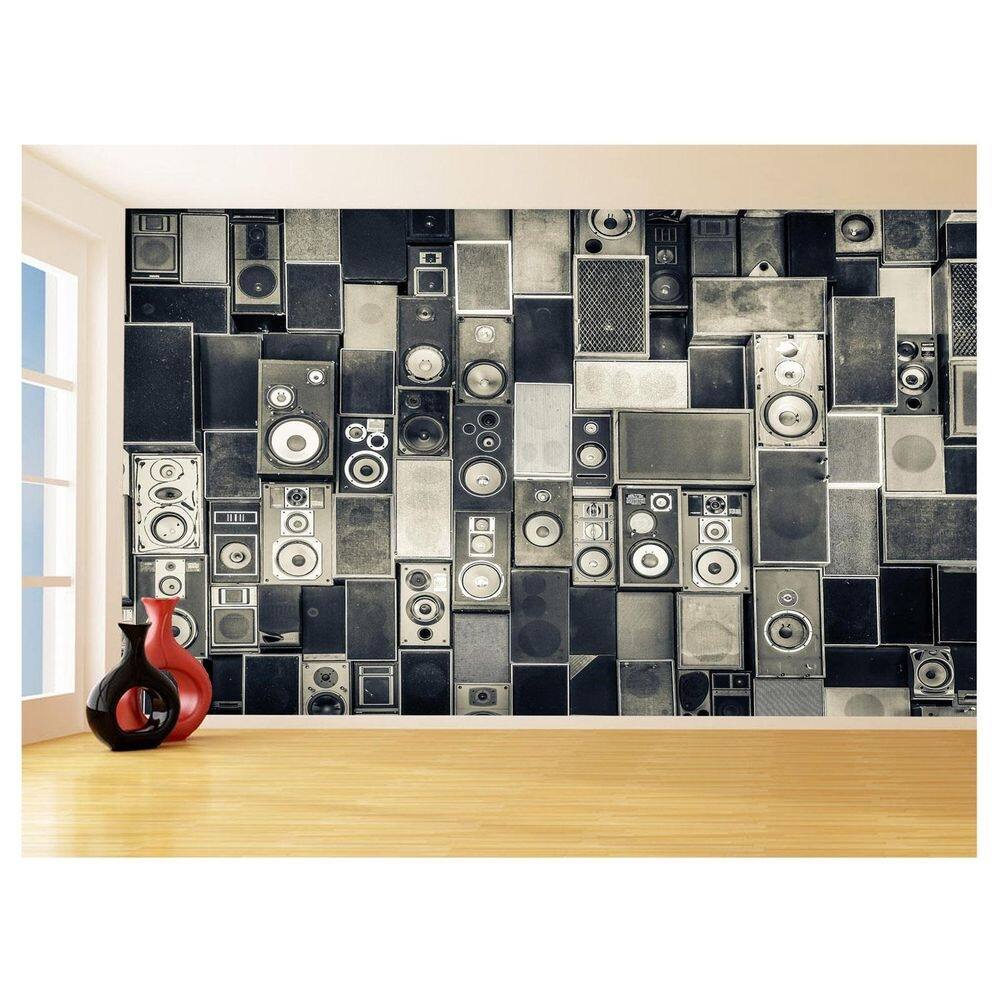 Papel De Parede Sala Quarto Musica Caixa De Som3,5M Mus81