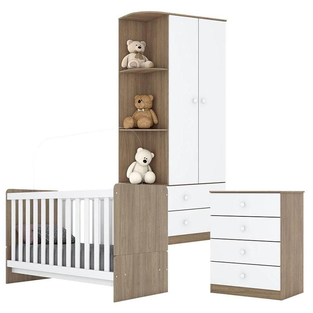 Quarto de Bebê Labirinto Rústico Branco Brilho - Henn