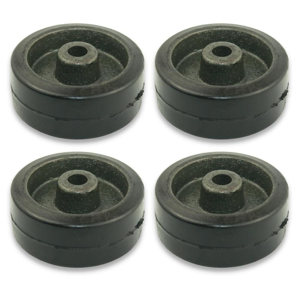 Roda 312 Ferro com Borracha 150kg 4 un - Preto