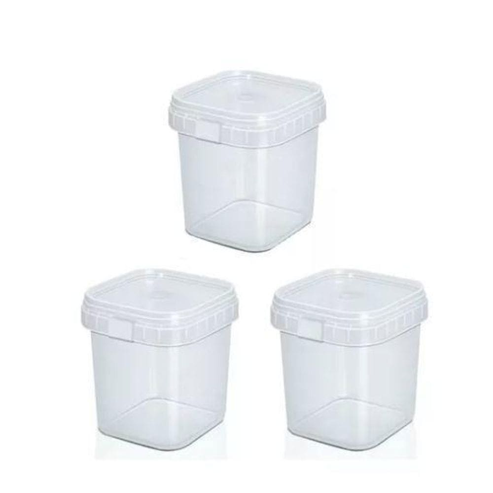 Pote Quadrado para Bolo Transparente 220ml - 200 Unidades